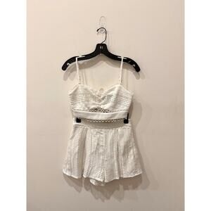 The Sang Matching 2 Piece Set; Crop Top & High Rise Shorts White Women's Size S